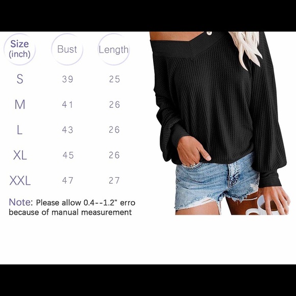 🆕Off Shoulder Long Sleeve Waffle Knit Sweater - Picture 3 of 3